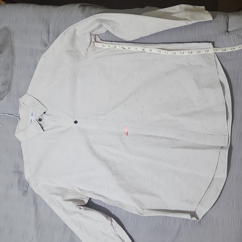Old Navy Button-down Tan and gray speck shirt